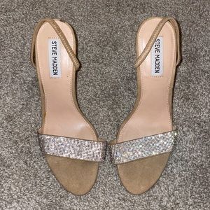 Steven Madden, size 9, Fierce Rhinestone Slingback Heeled Sandals